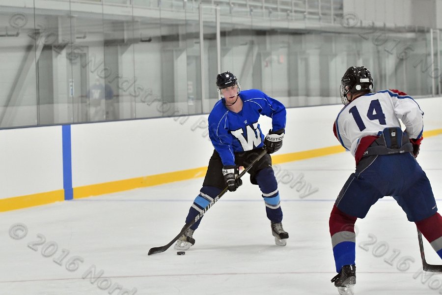 Wheaton College Men\'s Ice Hockey vs Middlesex Community College. - Photo By: KEITH NORDSTROM